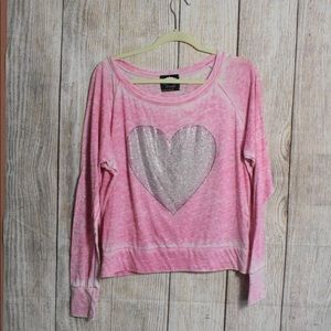 Bird & Vine Long Sleeve Shirt with Silver Heart